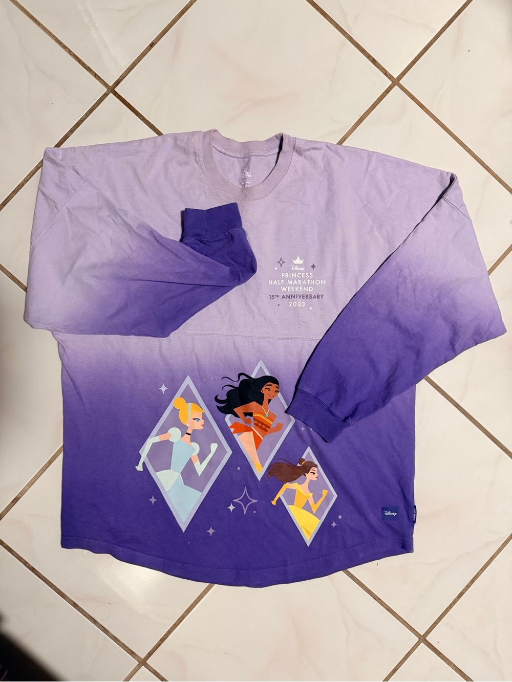 RunDisney Purple Ombre Princess Marathon 2023 Long Sleeve Spirit Jersey Medium